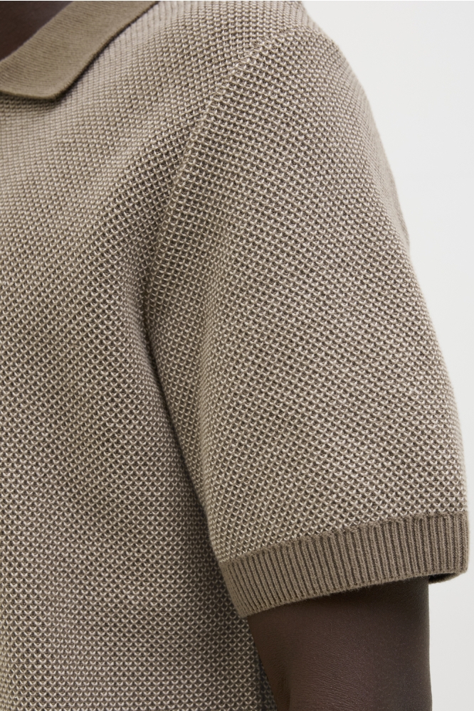 JPRCCEASTON KNIT SPLIT NECK SS SN 12273012 Rain Drum